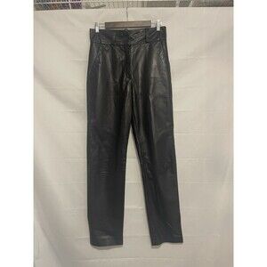 IRO Rifra 100% Lamb Leather Straight Trouser Women's size 38 Black